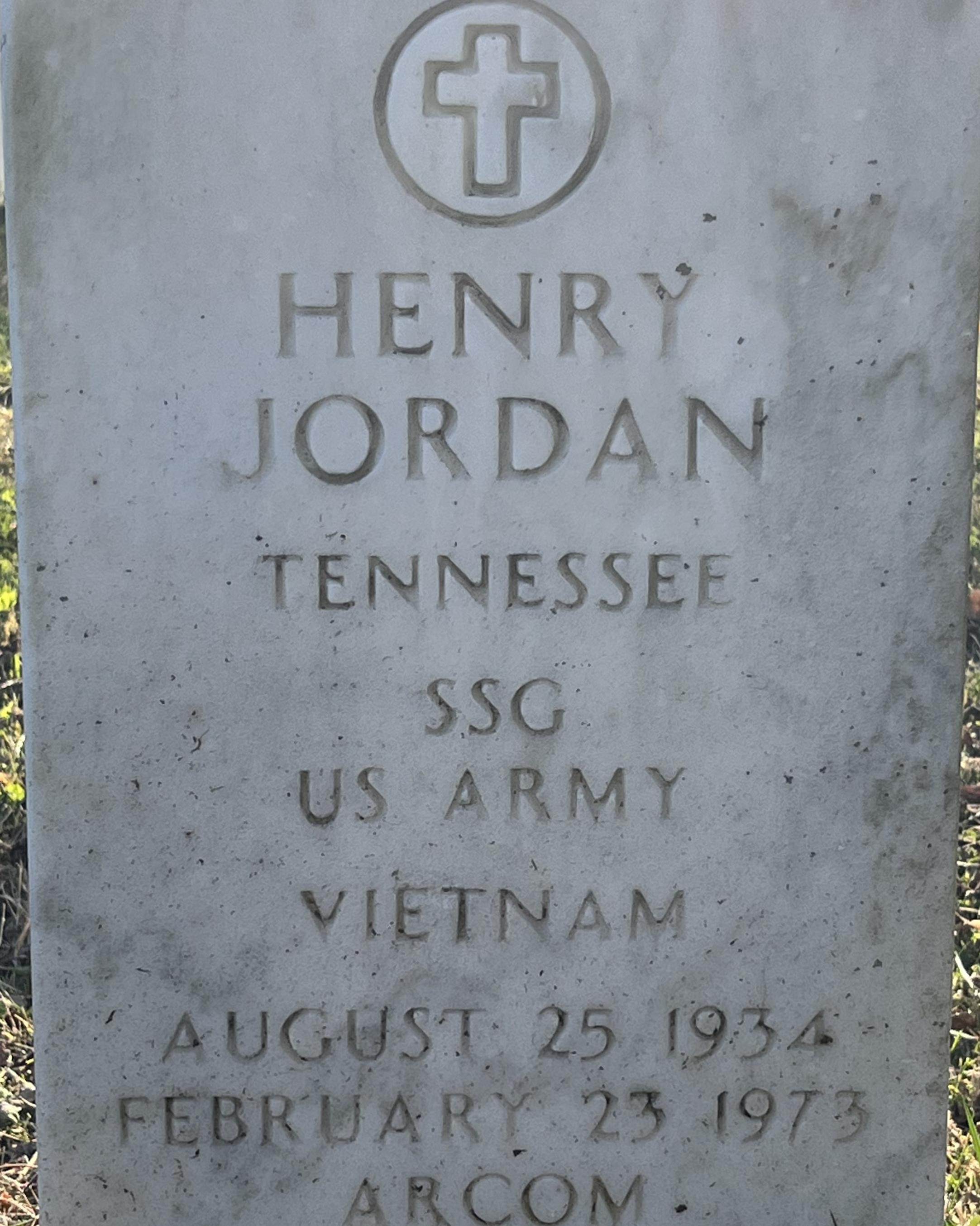 Marble headstone belonging to Henry Jordan. 