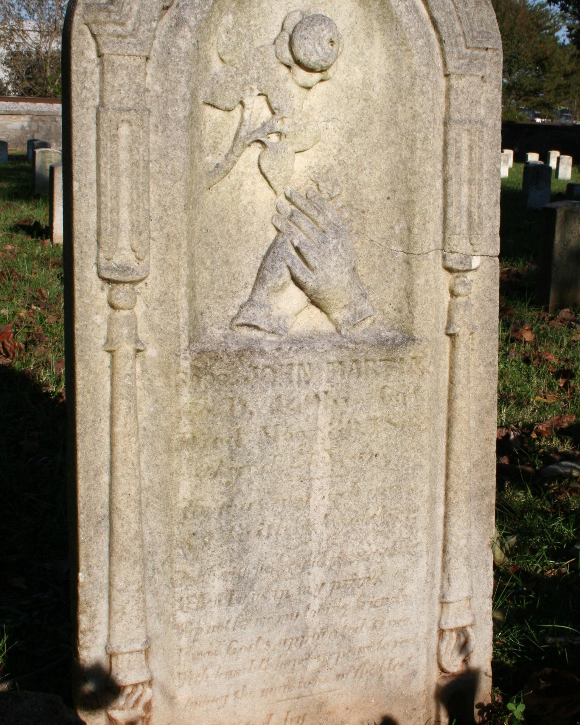 Ornate marble headstone belonging to John Martin, a Union soldier. 