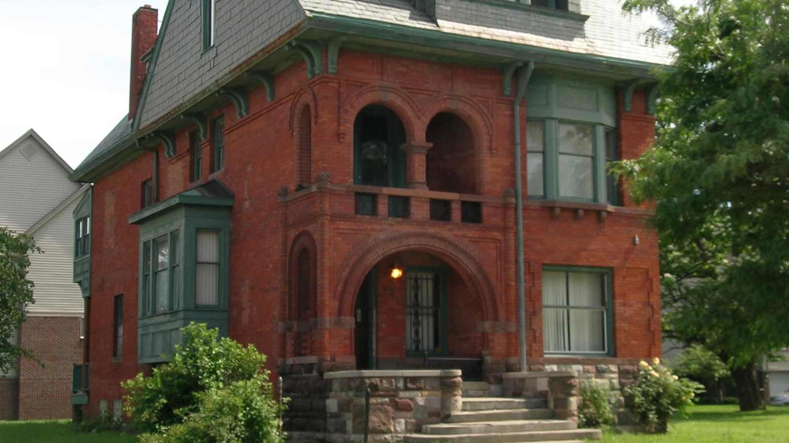 Large brick house. 