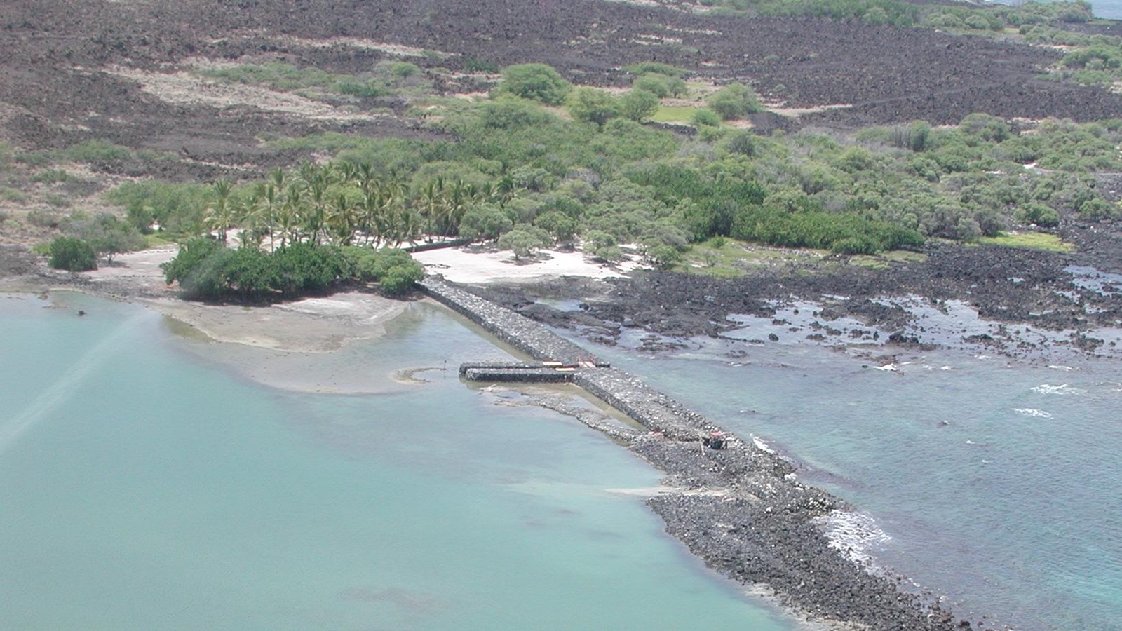 Rock wall fishpond at Kaloko-Honokohau NHP