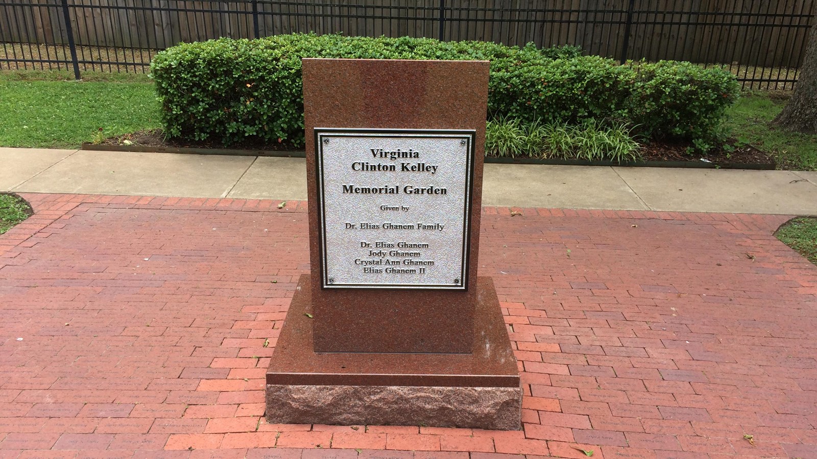 A marker honoring Virginia Clinton Kelley, the mother of President Bill Clinton.