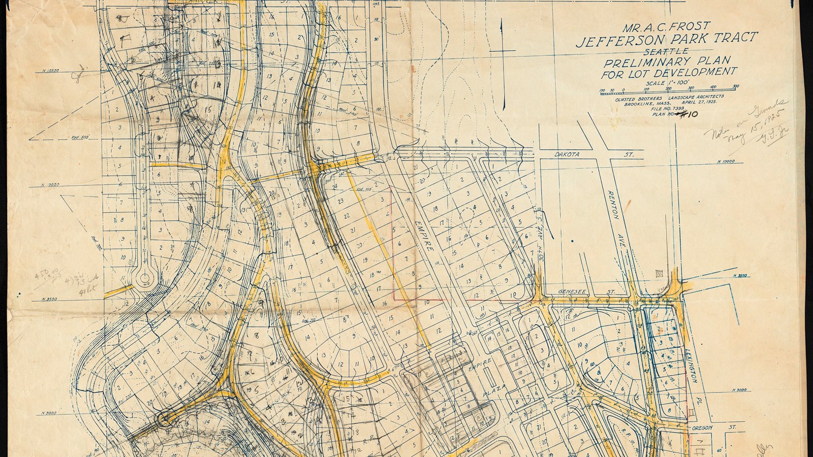 Curving roads with many lots for homes