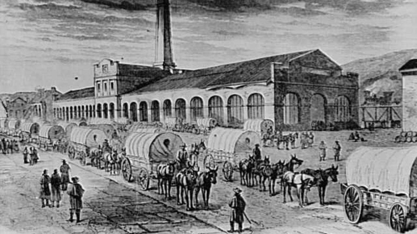 A sketch showing the six acre quartermaster supply depot at Harpers Ferry 1864.