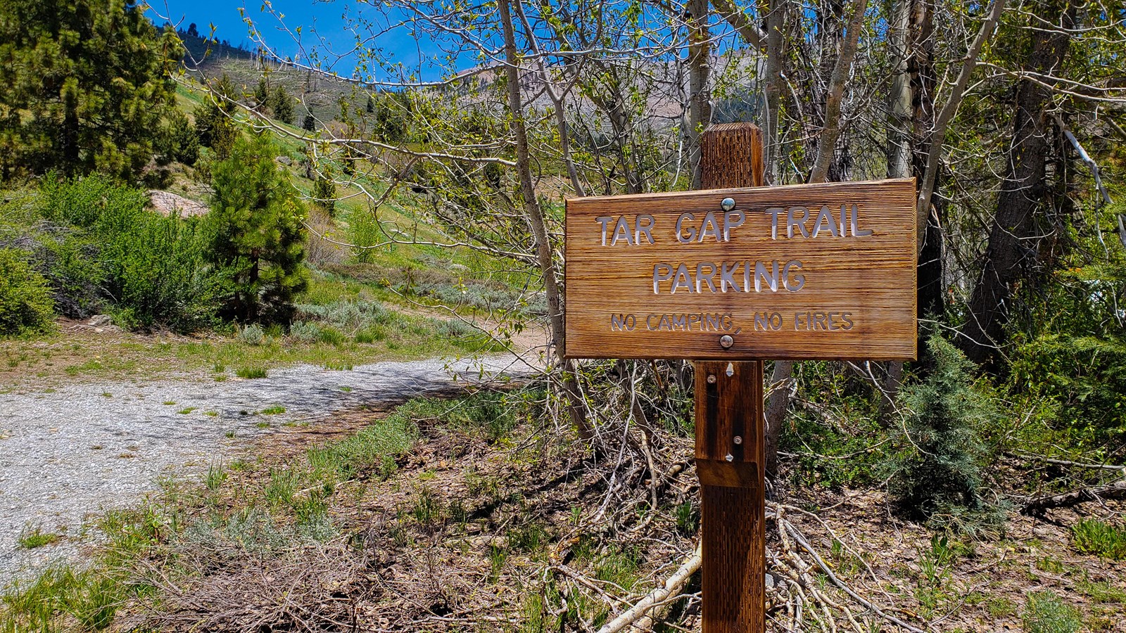 Tar Gap Trailhead Parking Sign
