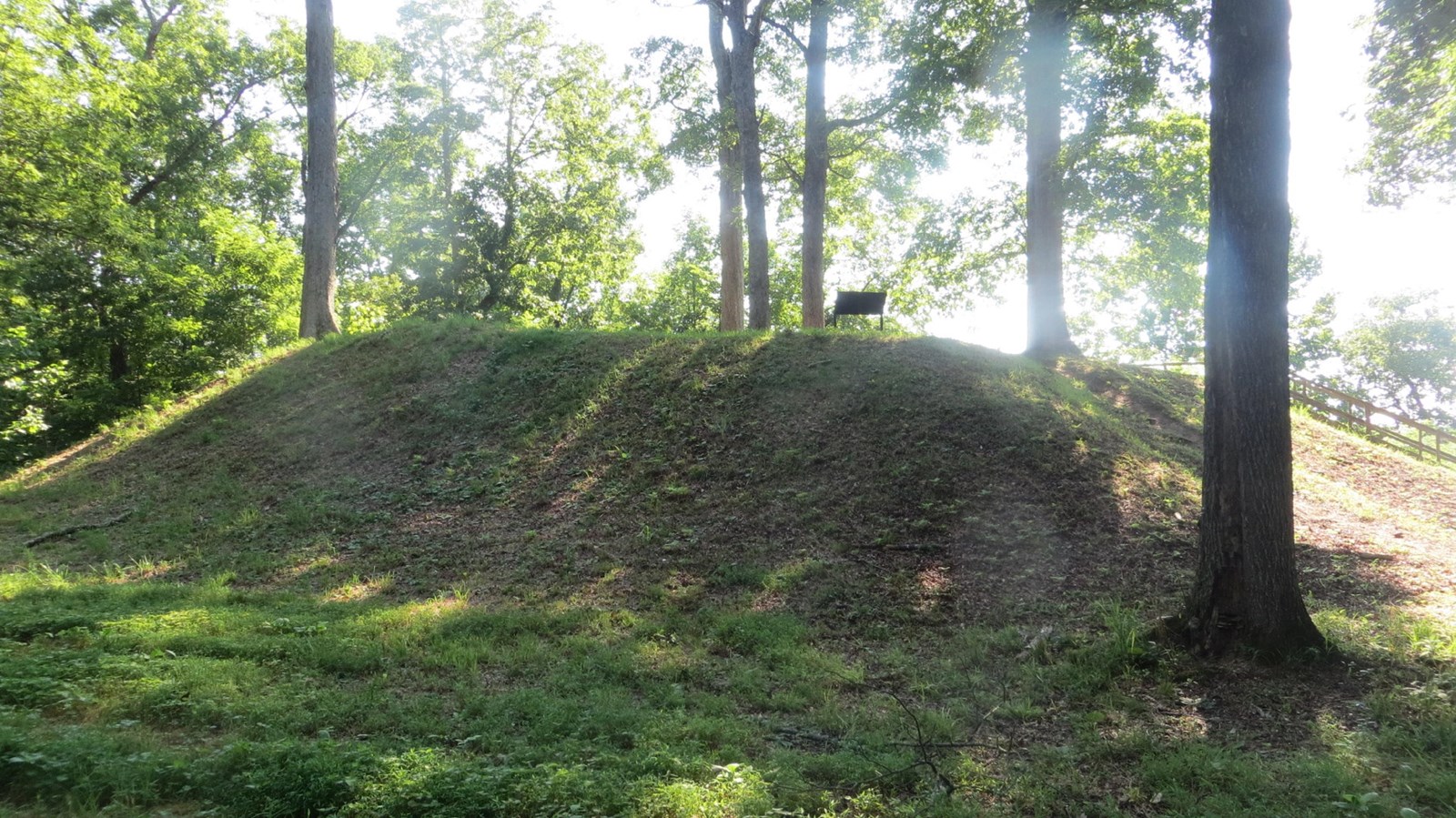 Earthen mound in the Shiloh Indian Mound village