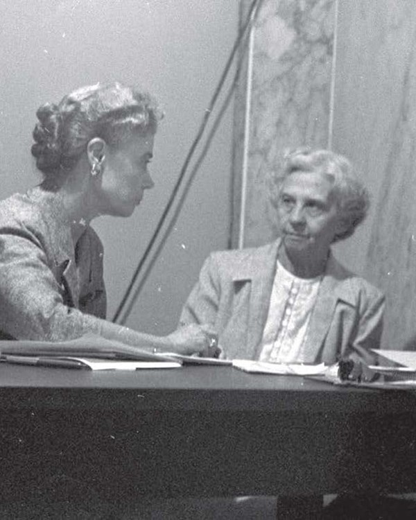 1958 WEC leaders (L to R): Vivion Brewer, Ada May Smith, Adolphine Fletcher Terry & Dottie Morris.