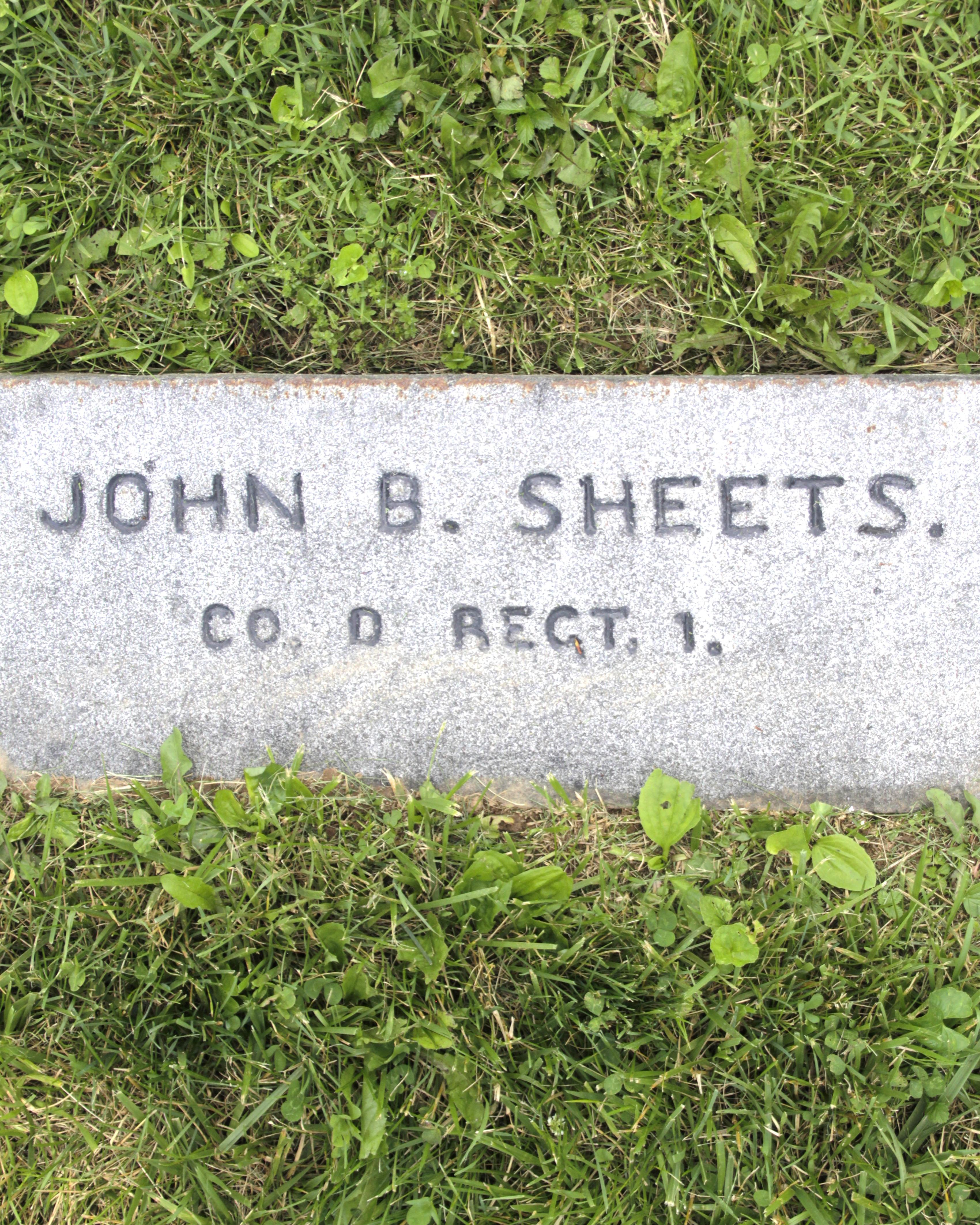 Gravestone of John Sheets in Gettysburg National Cemetery