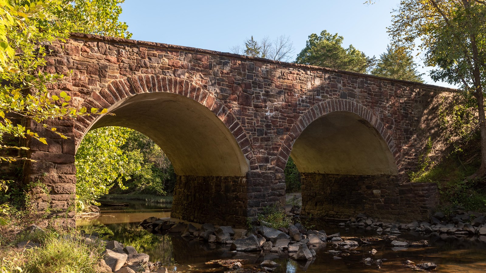 Stone Bridge with Bull Run flowing below it 