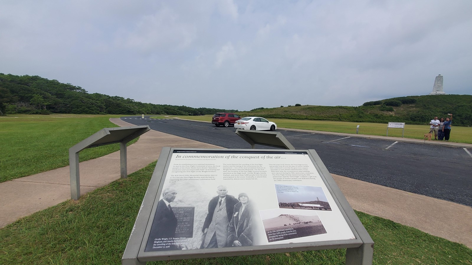 In commemoration of the conquest of the air wayside where its located outside.