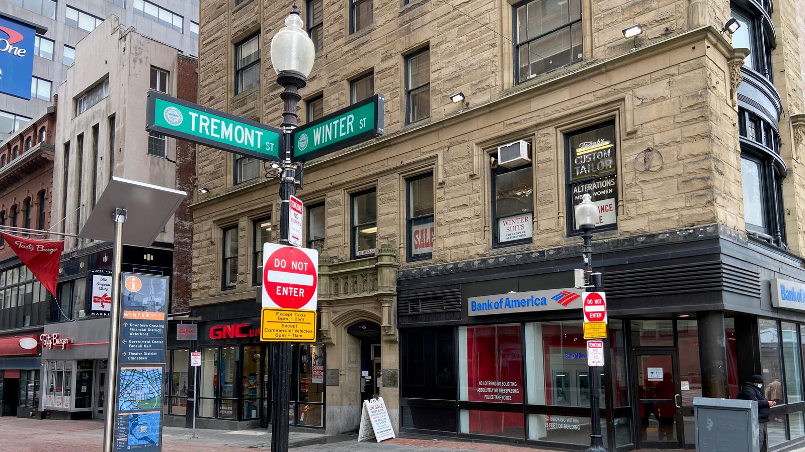 Street corner in downtown Boston