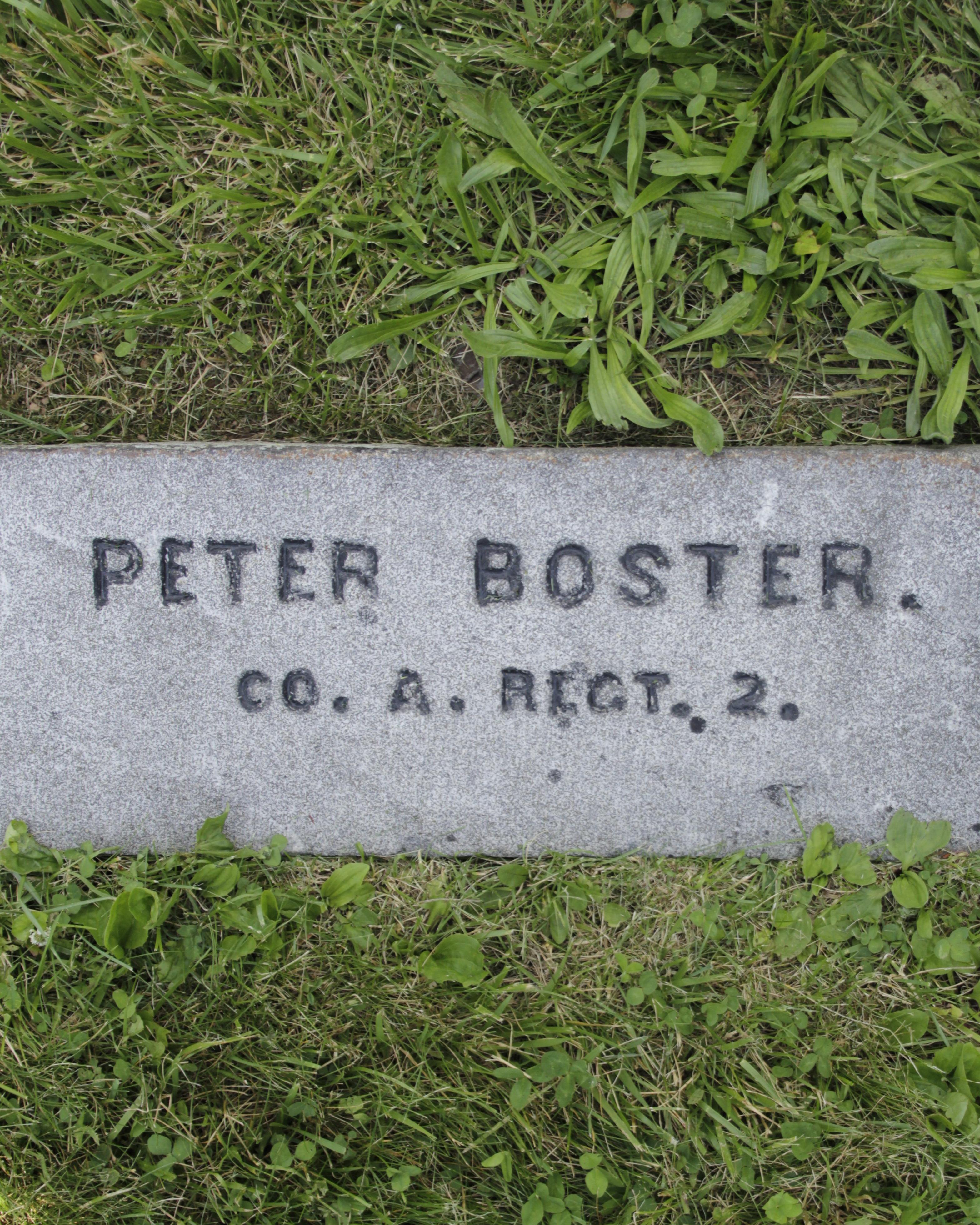 Gravestone of Peter Boster in Gettysburg National Cemetery