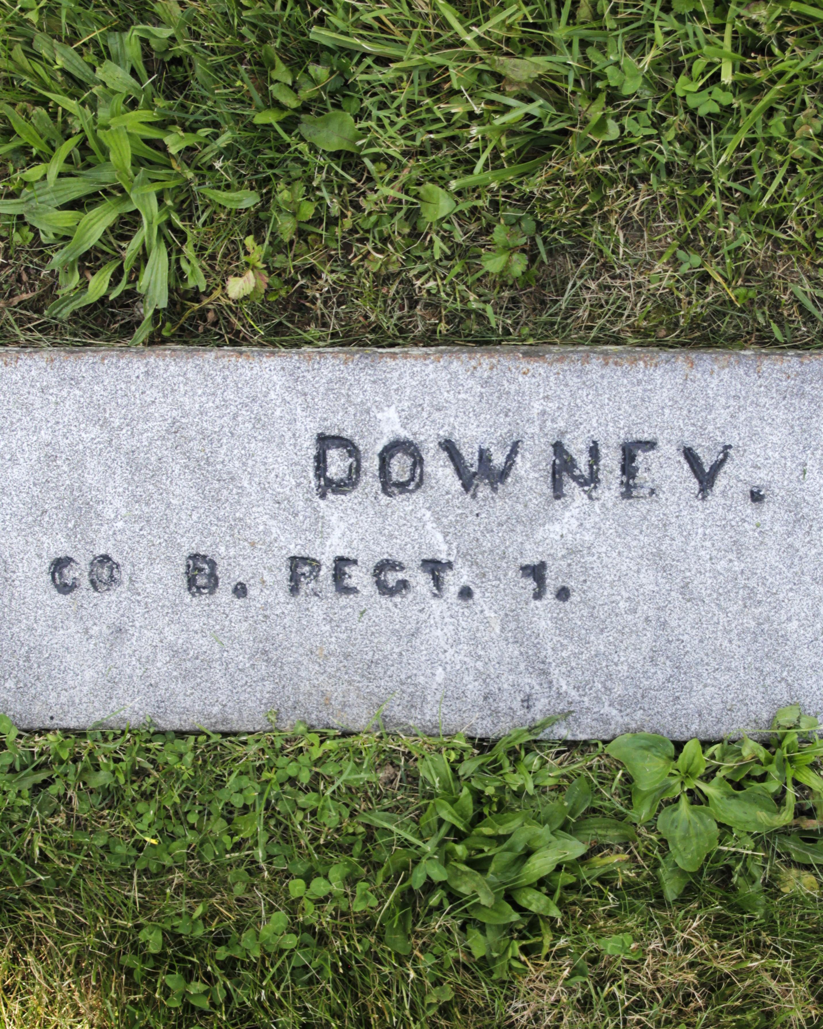 Gravestone of Downey in Gettysburg National Cemetery