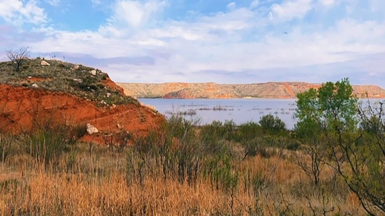 A view of Lake Meredith from Harbor Bay Trail. 