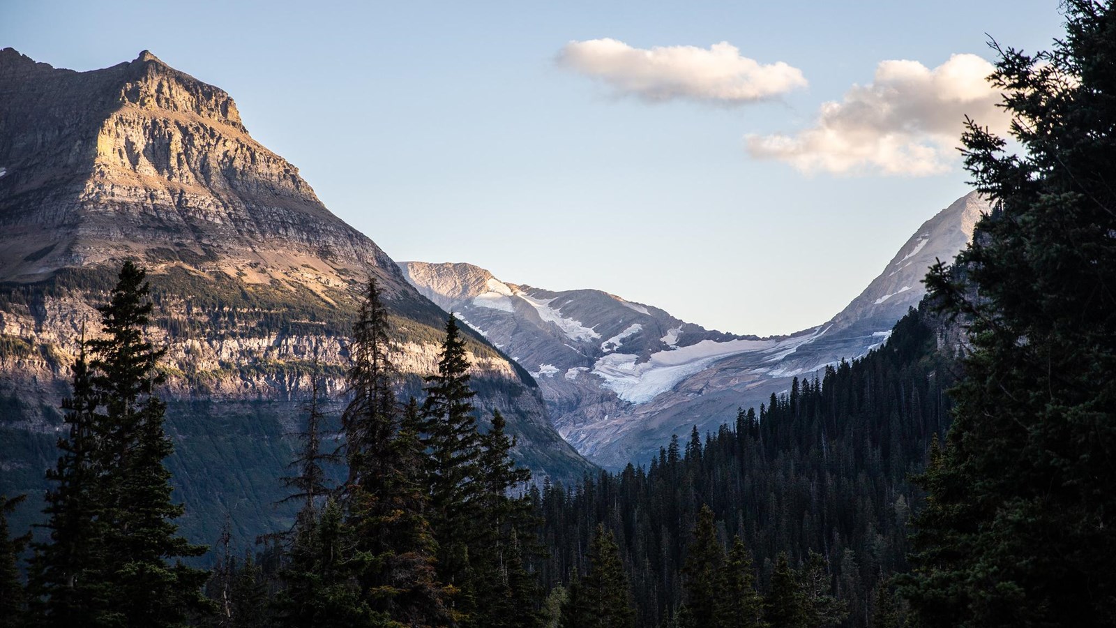 A view of a distant glacier.