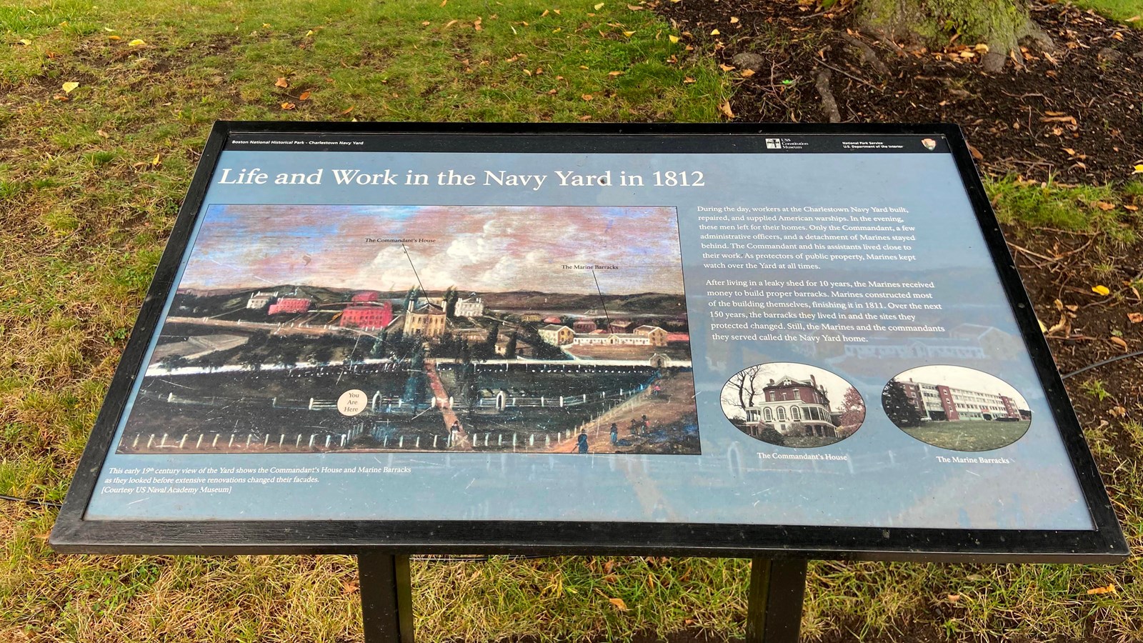 Wayside titled Life and Work in the Navy Yard in 1812