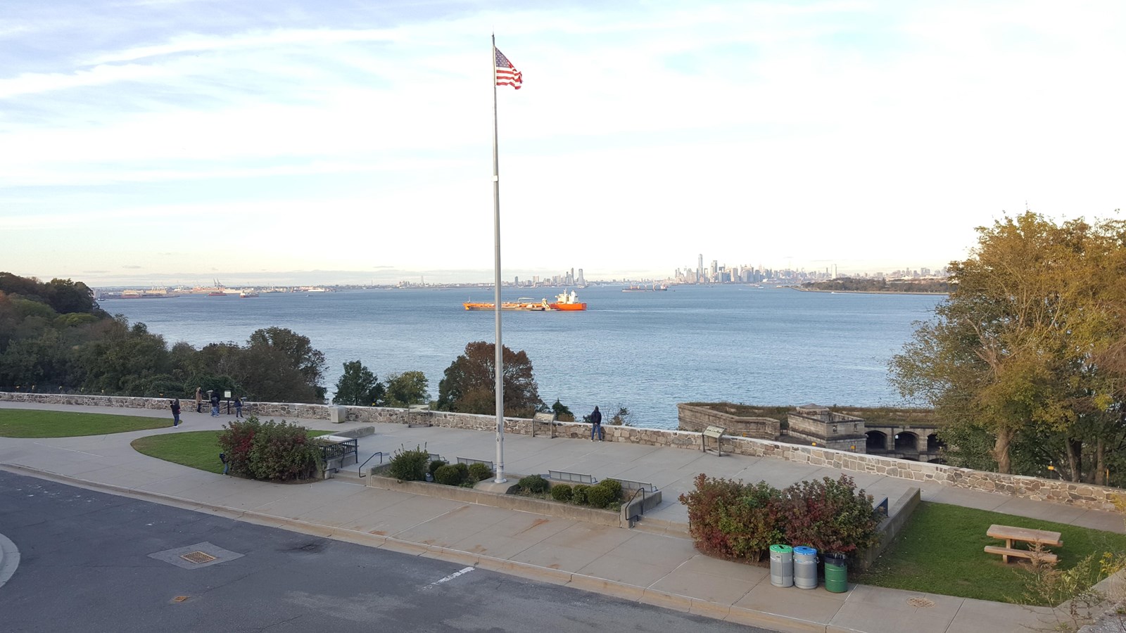 Boat on New York Harbor from scenic spot