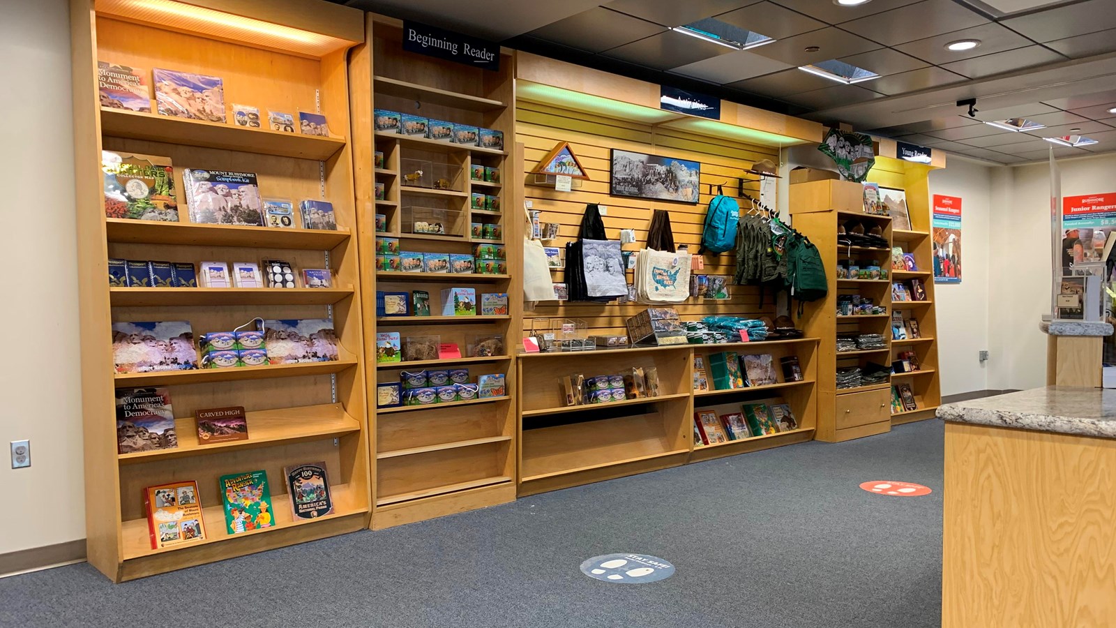 Photo of the interior of the Mount Rushmore Bookstore inside the Lincoln Borglum Visitor Center.