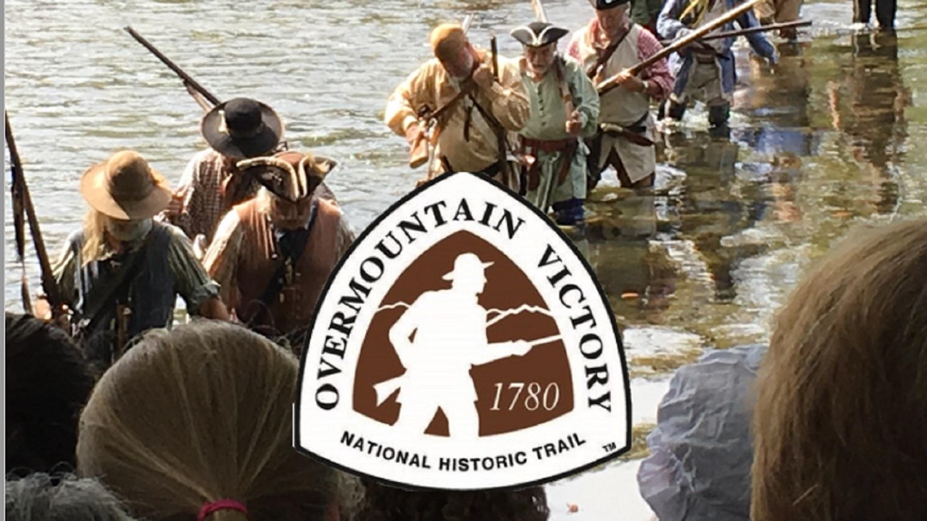 The cover of a book showing people crossing a river