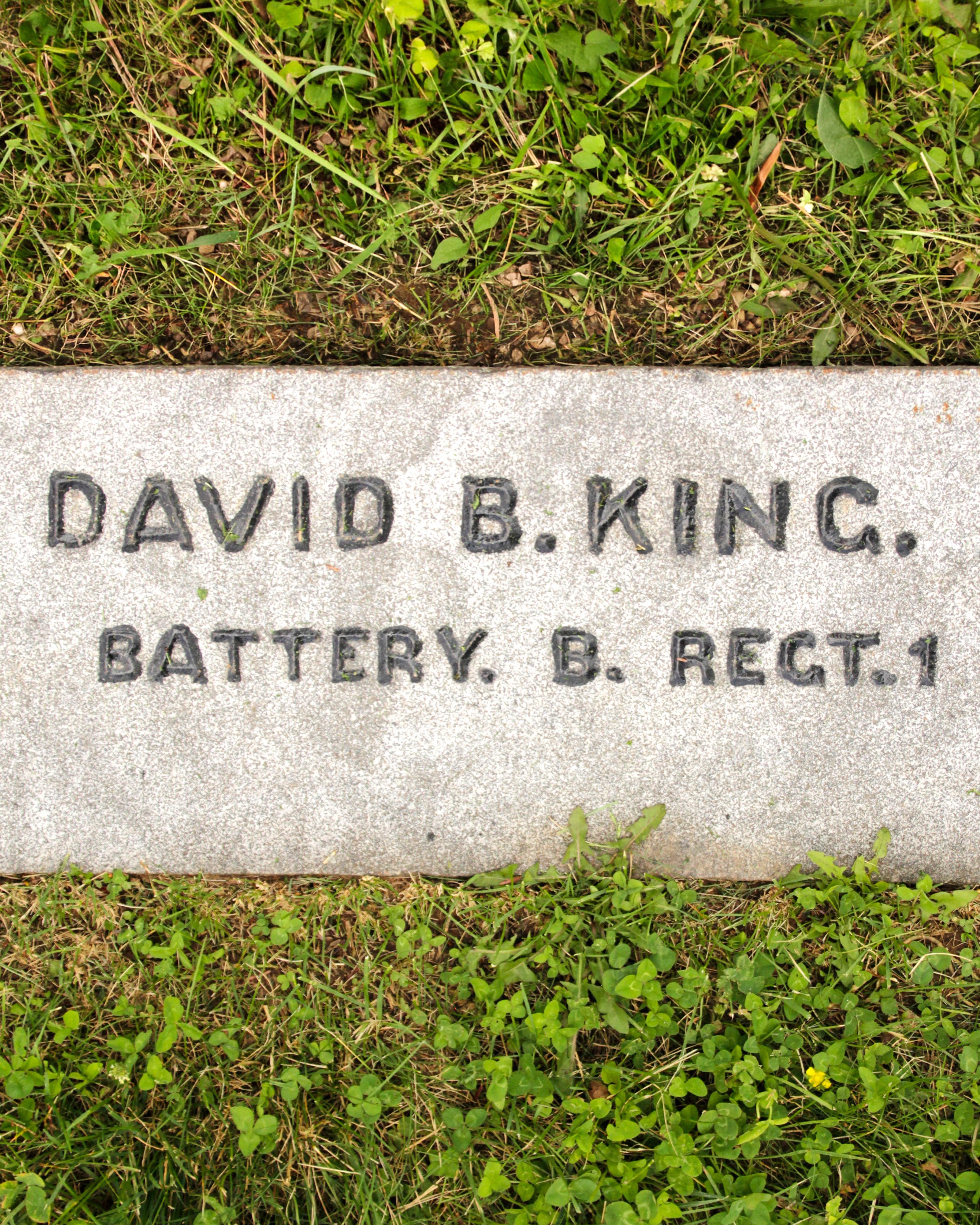 Gravestone of David B. King in Gettysburg National Cemetery
