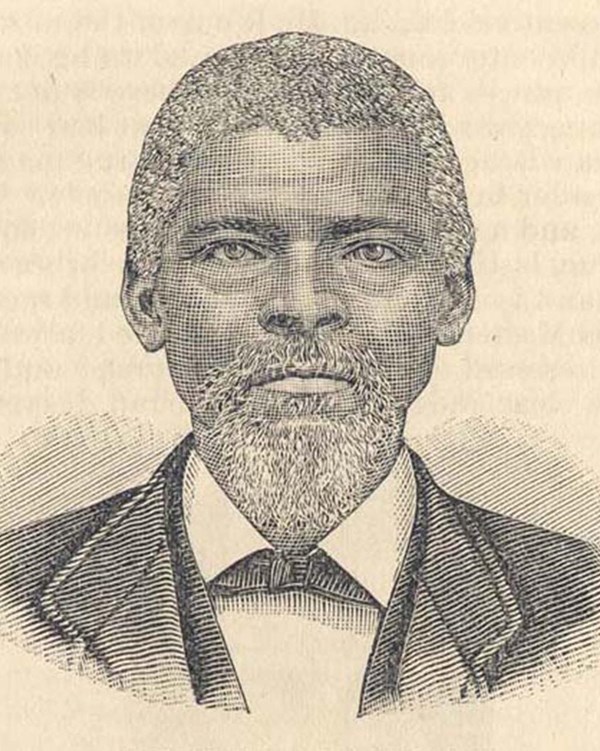 A sketch of a Black man in a suit.