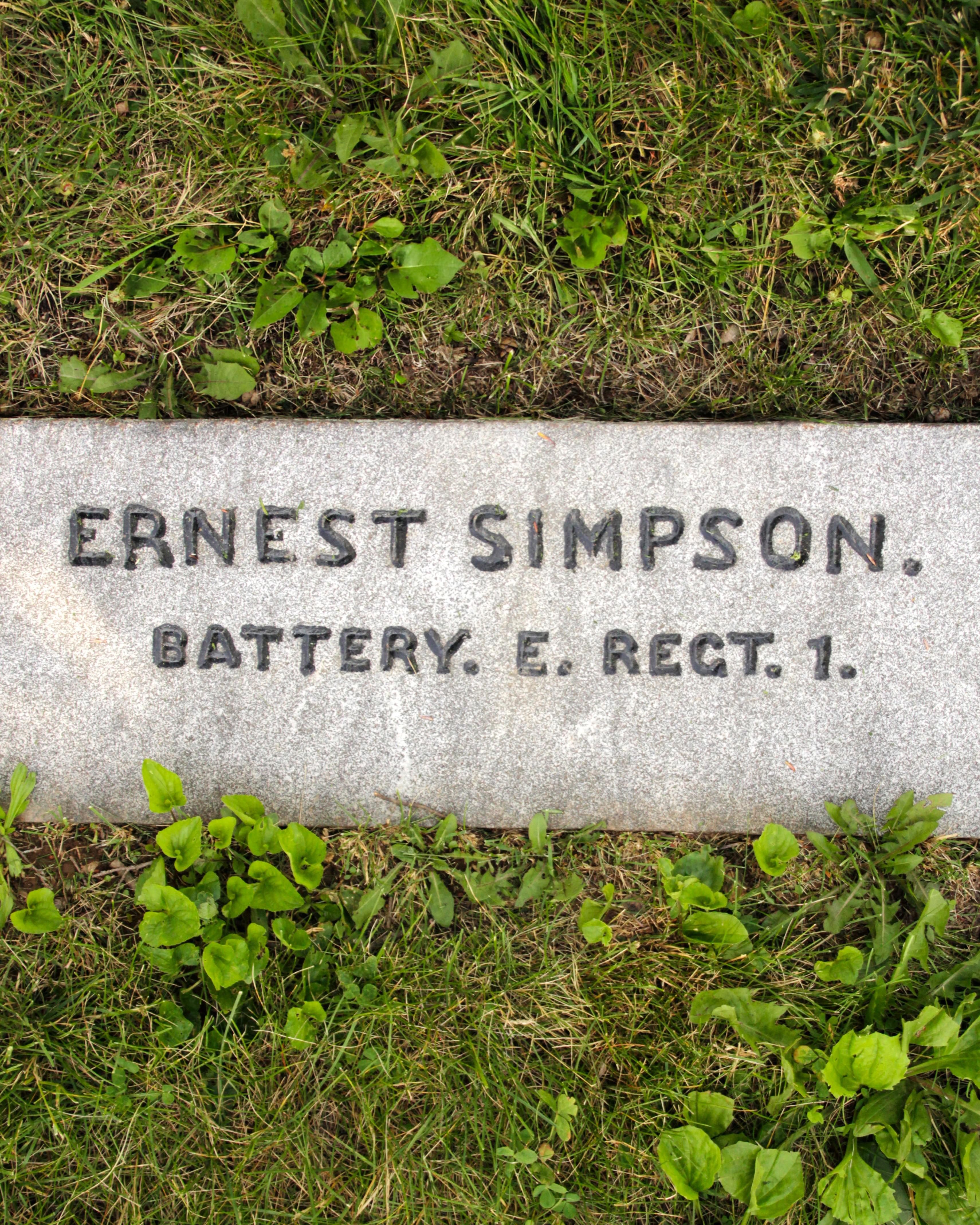Gravestone of Ernest Simpson in Gettysburg National Cemetery