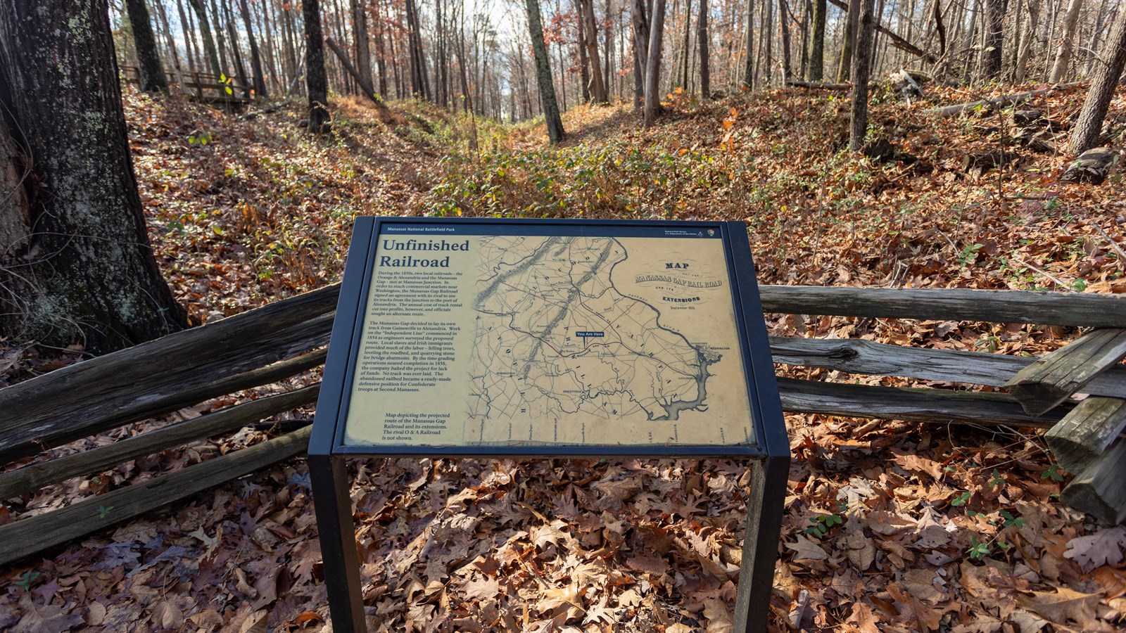 An image of a map of Manassas Gap Railroad and its extensions is displayed.