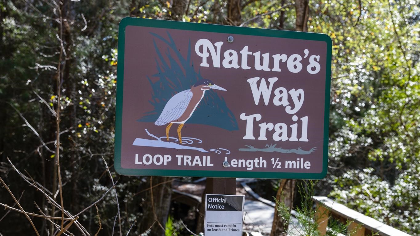 A trailhead sign reading