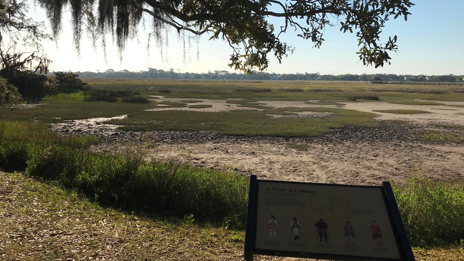 Bloody Marsh overlook and wayside sign