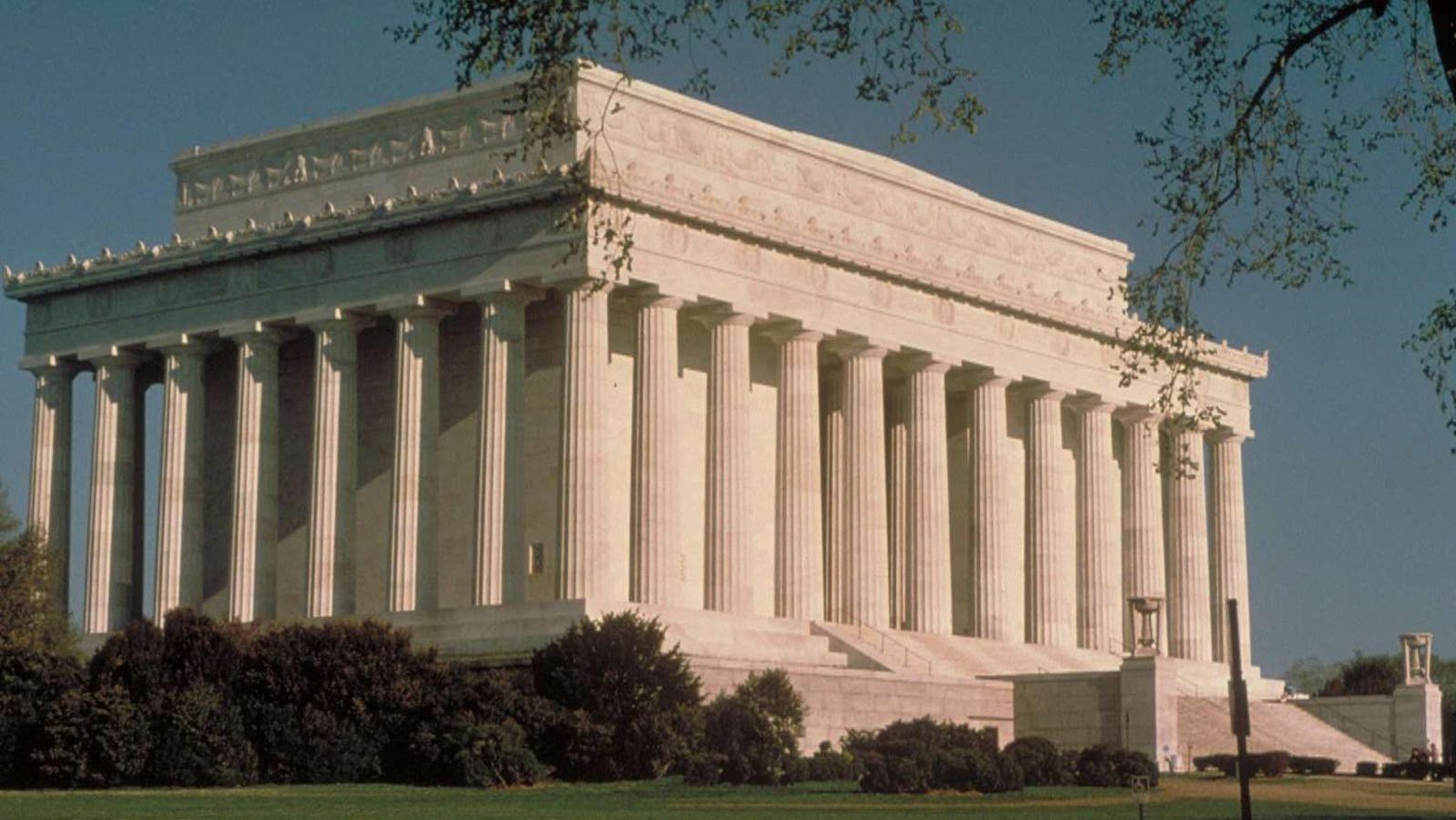 A large, rectangular monument surrounded by white columns.
