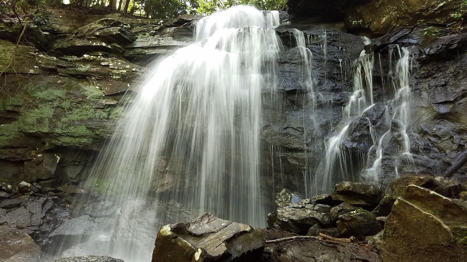 View of Kate\'s Falls cascading over cliff