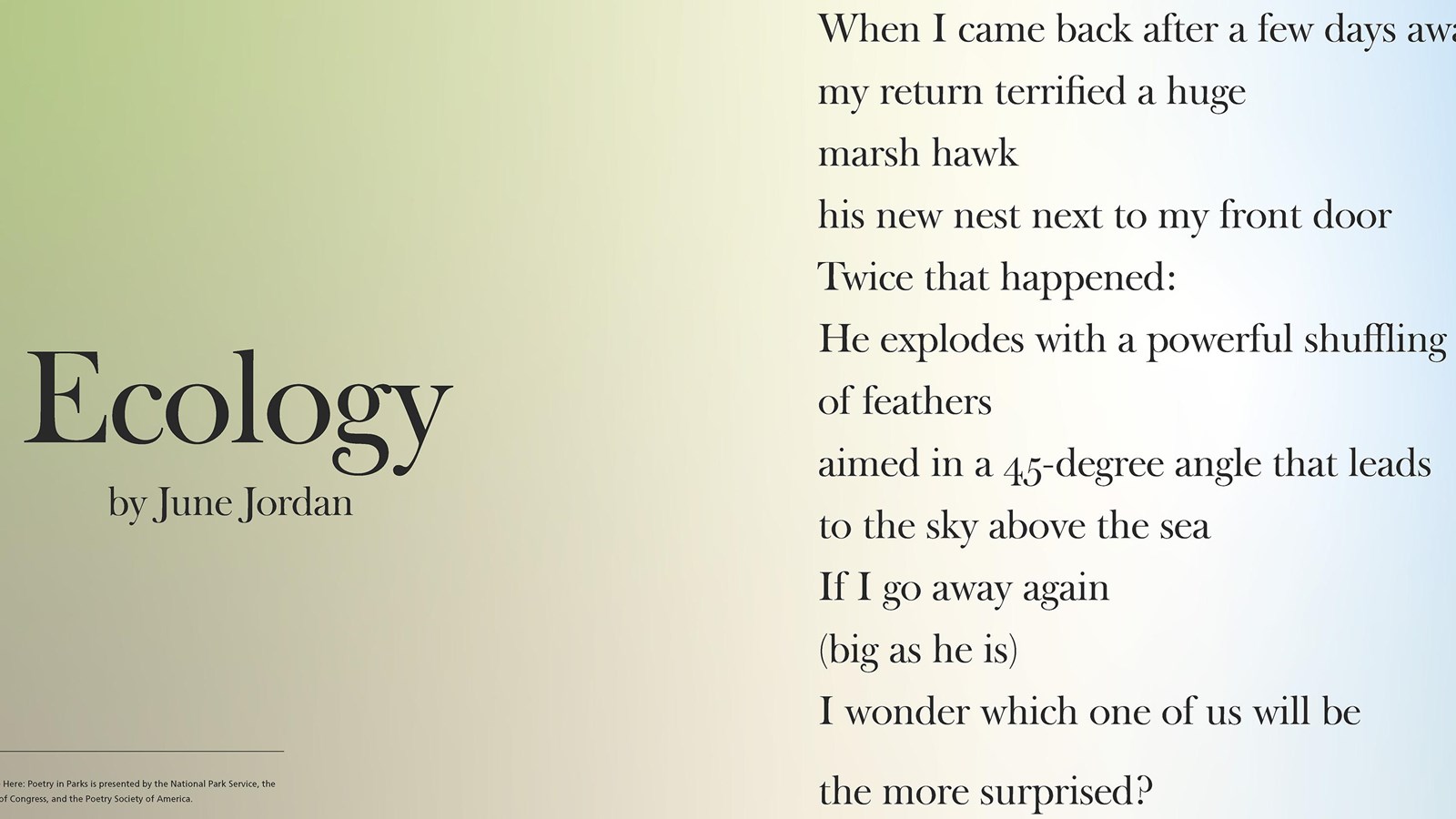 A portion of a picnic tabletop featuring a poem titled 