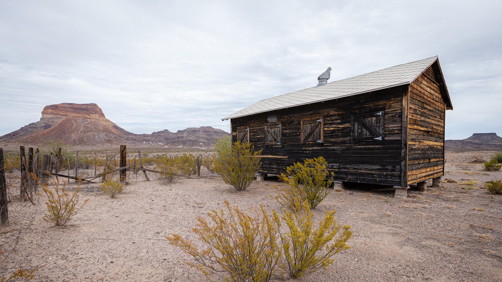 Wooden Granary & Tack Shed in the desert