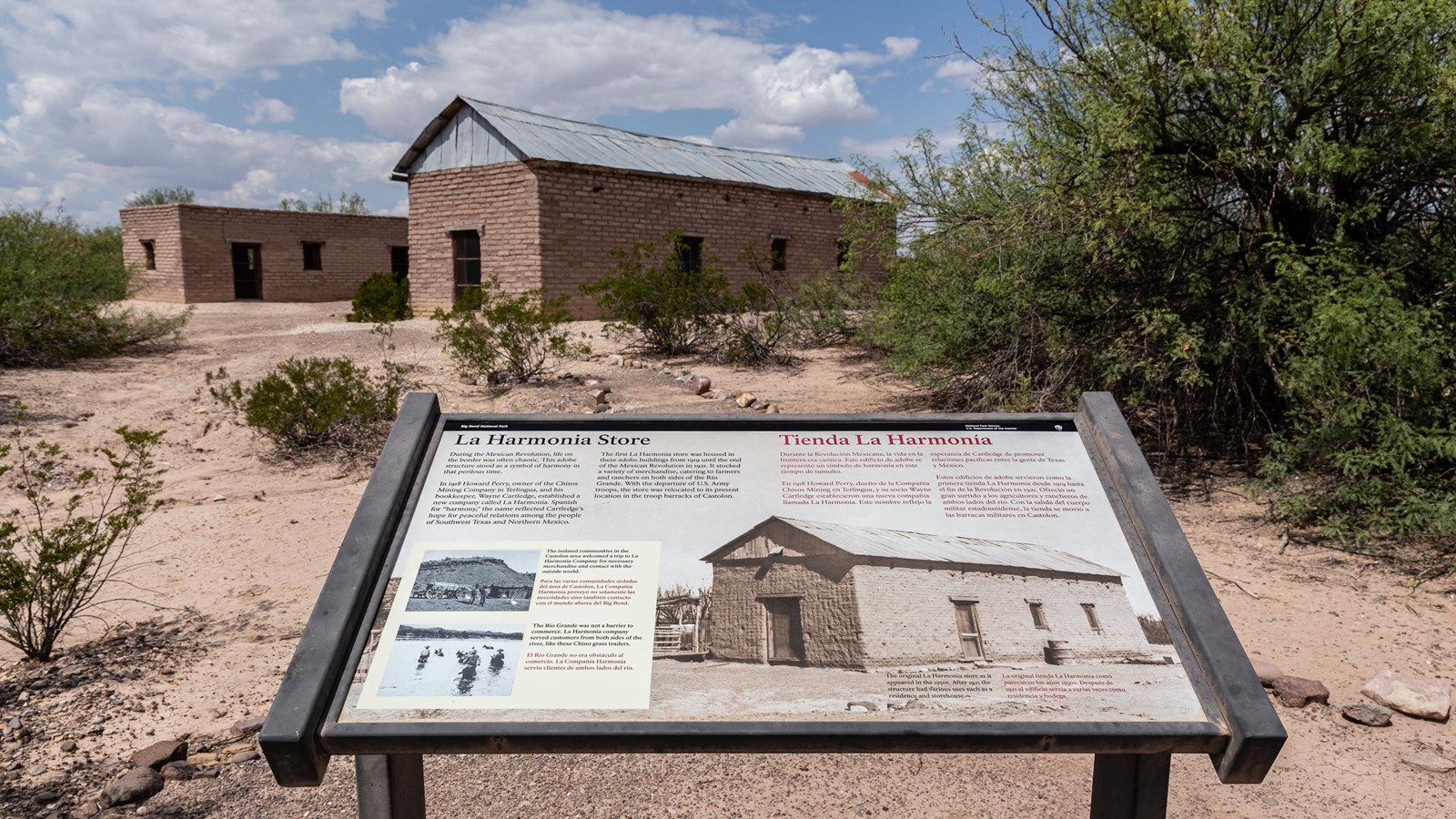 Adobe Buildings and Wayside Exhibit of Old Castolon