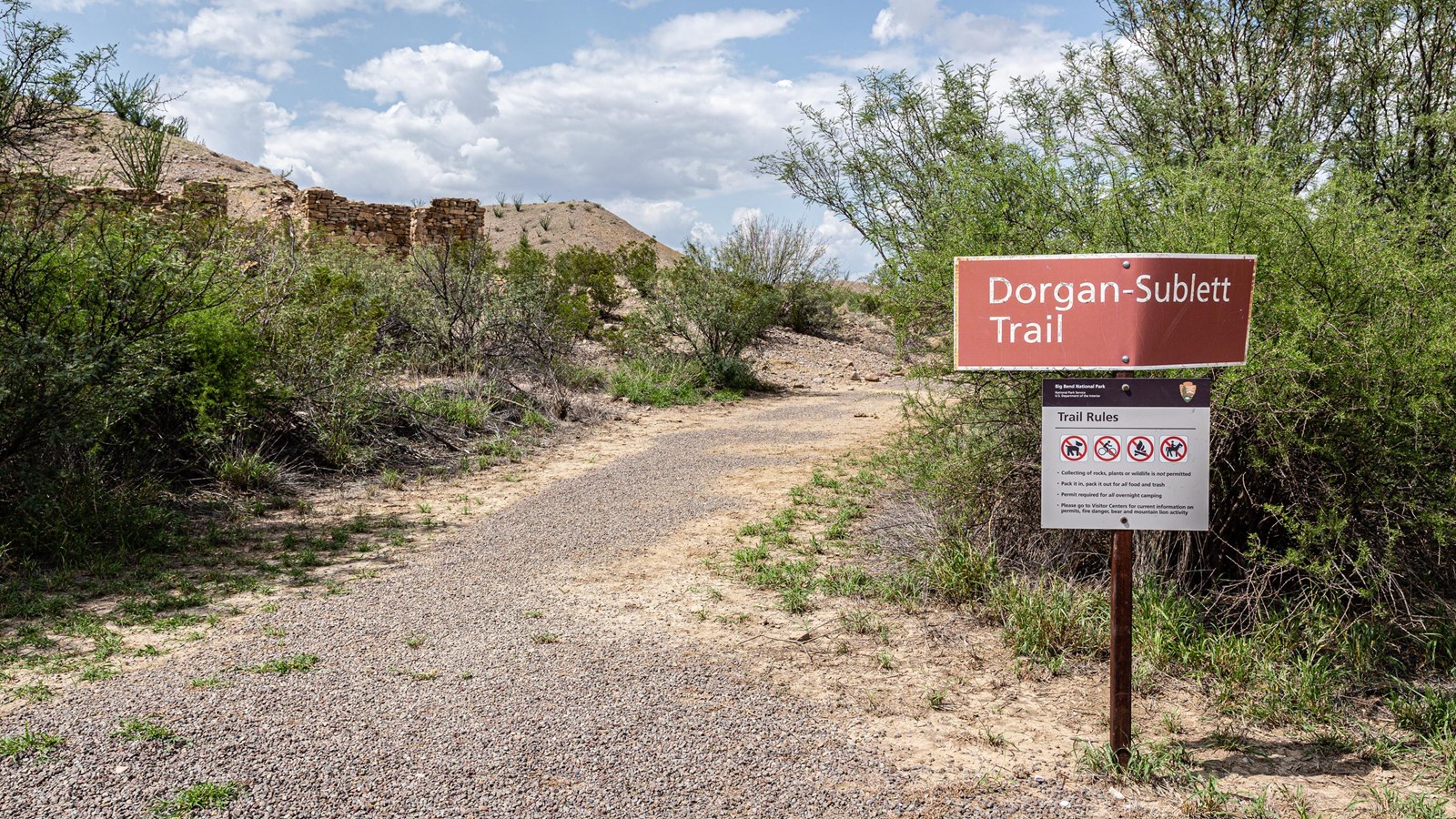 Dorgan-Sublett Trailhead sign