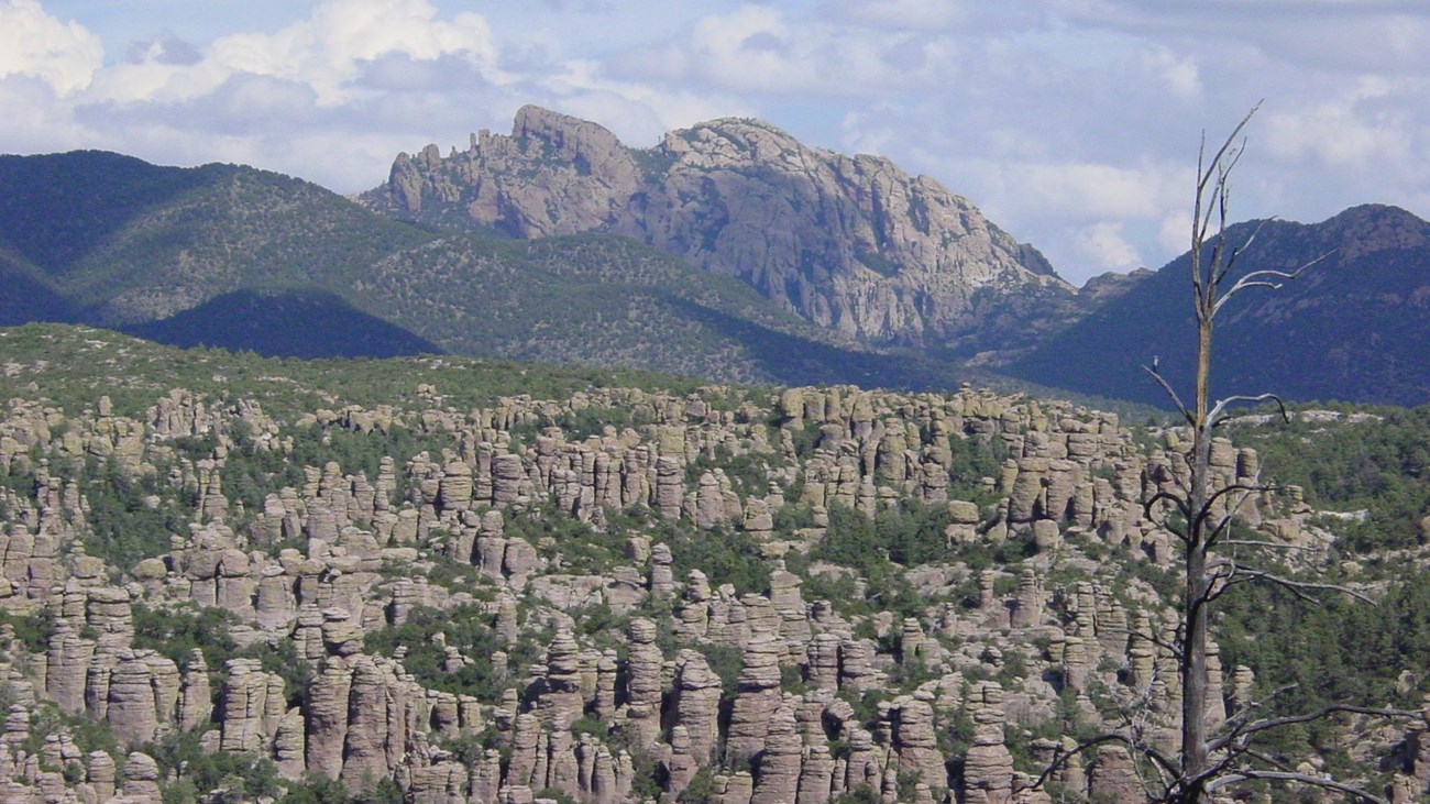 Mountain with several rock formations