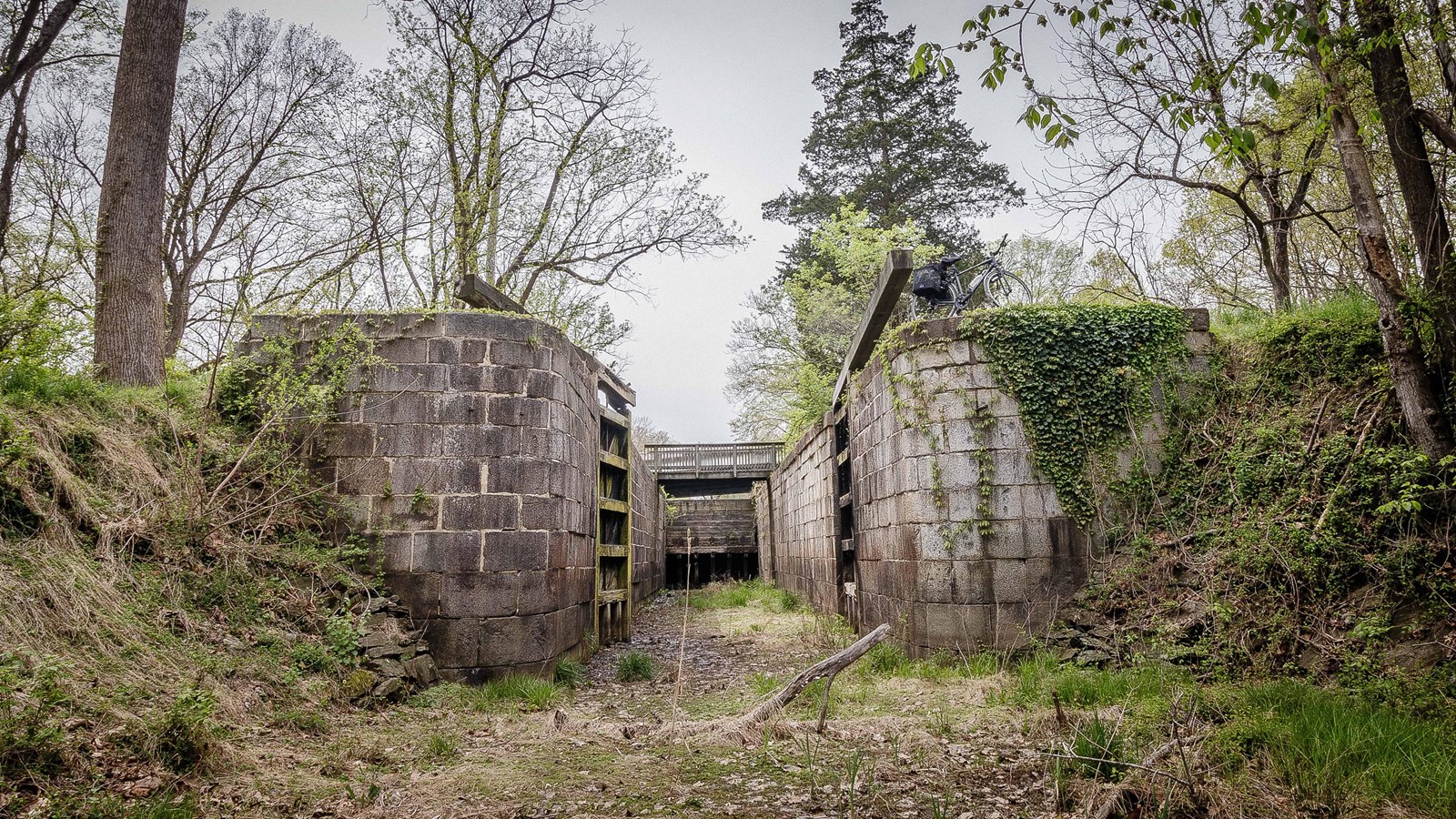 The gates to lock 12 stand open.