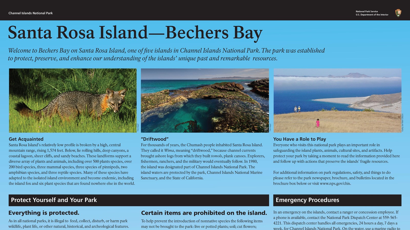 Sign: Becher's Bay Welcome Sign (. National Park Service)