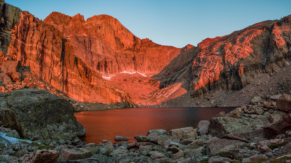sunrise at Chasm Lake in late summer