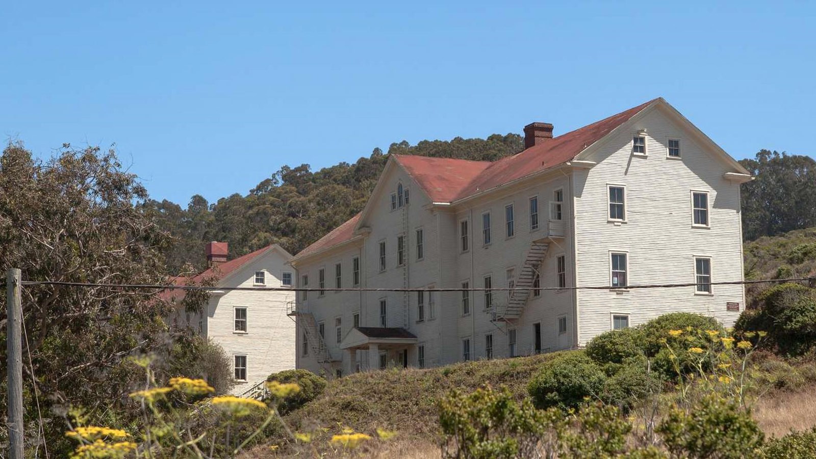 Exterior view of the Headlands Center for the Arts building.