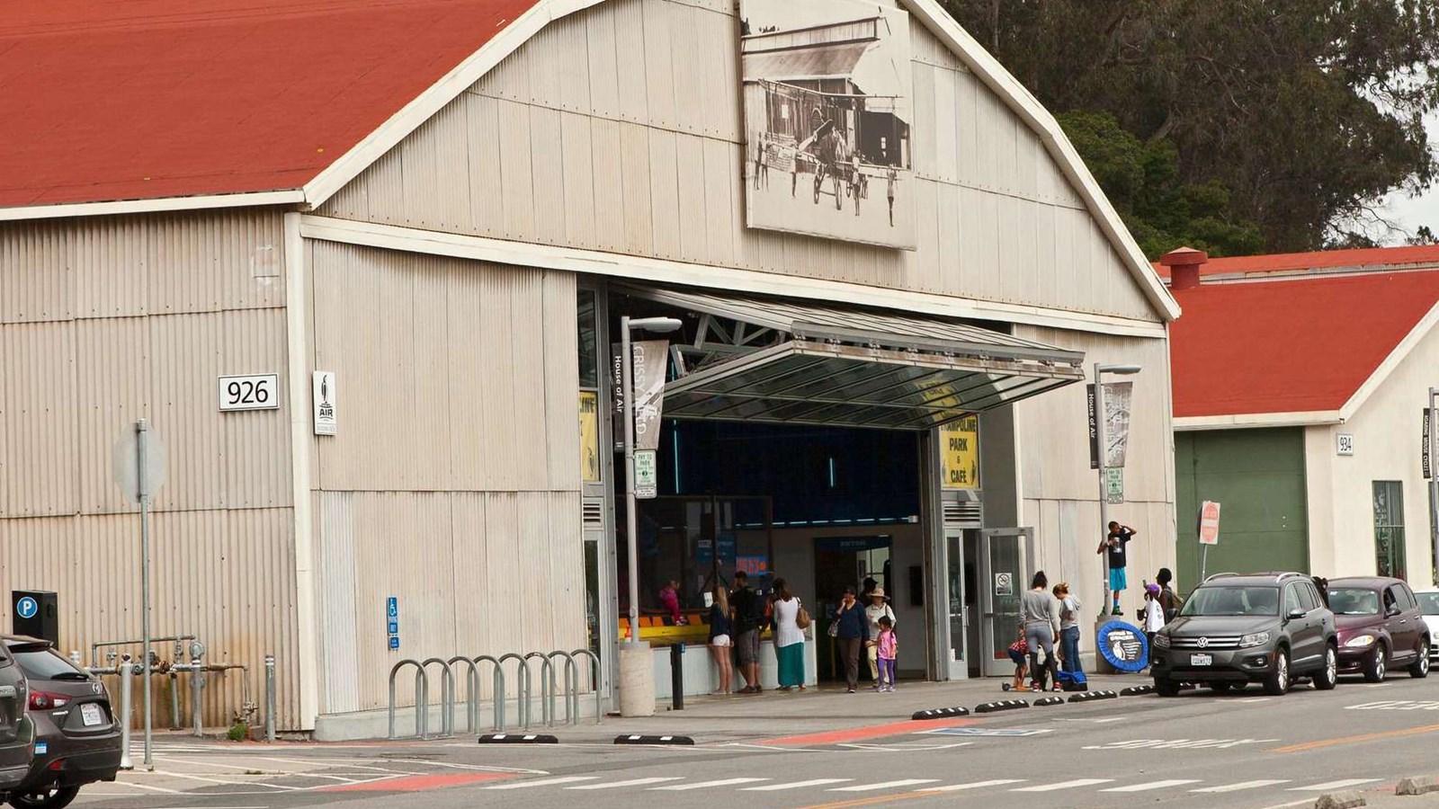 Exterior view of the entrance to House of Air. 