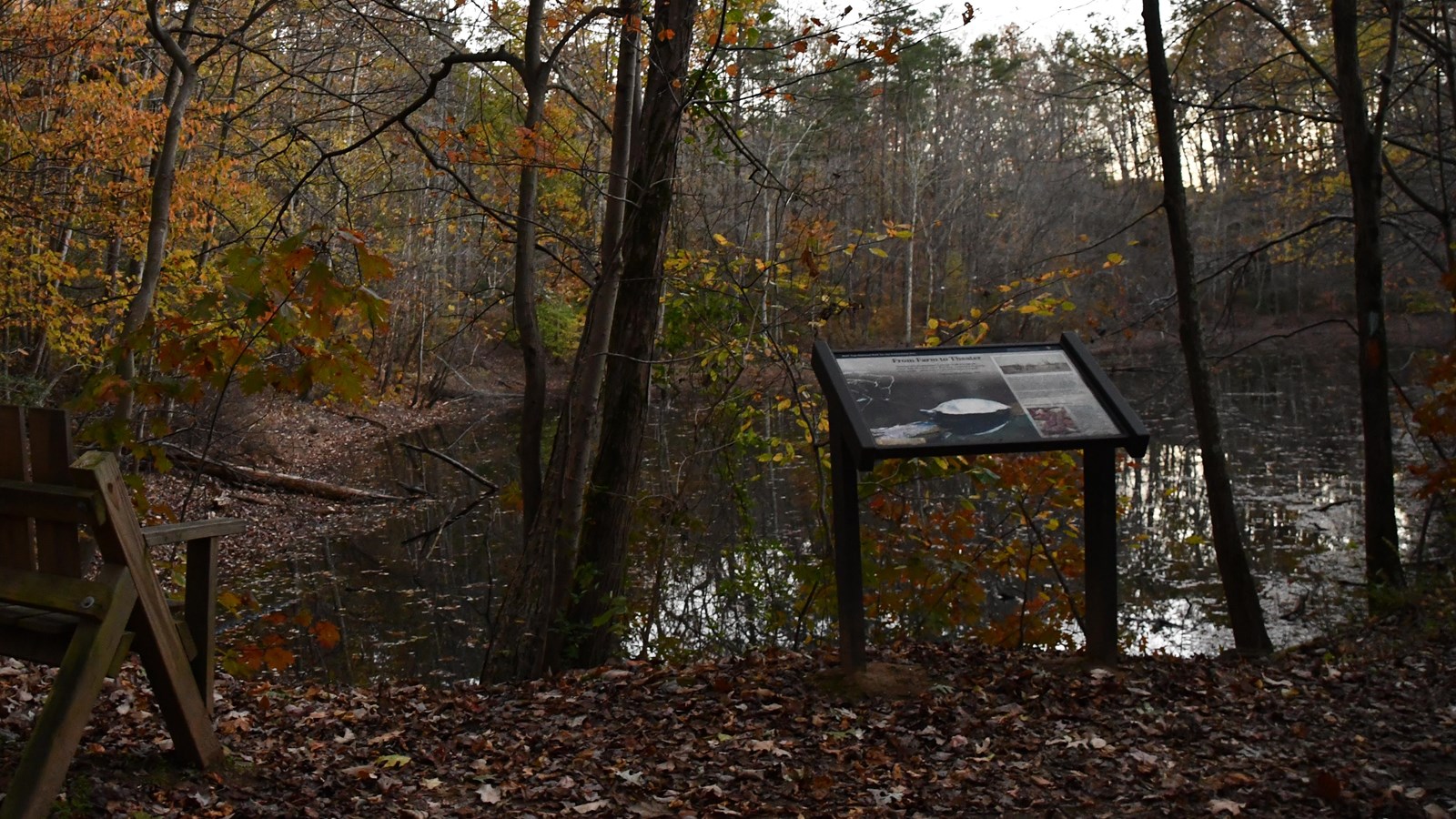 information panel found on trail near small body of water