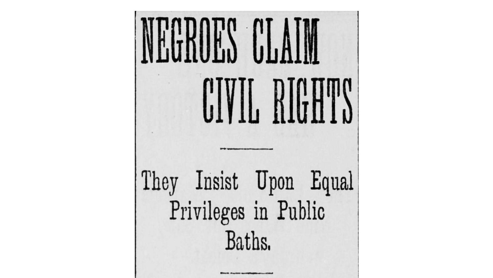  August 2, 1897 newspaper headline regarding the law suit reads, 