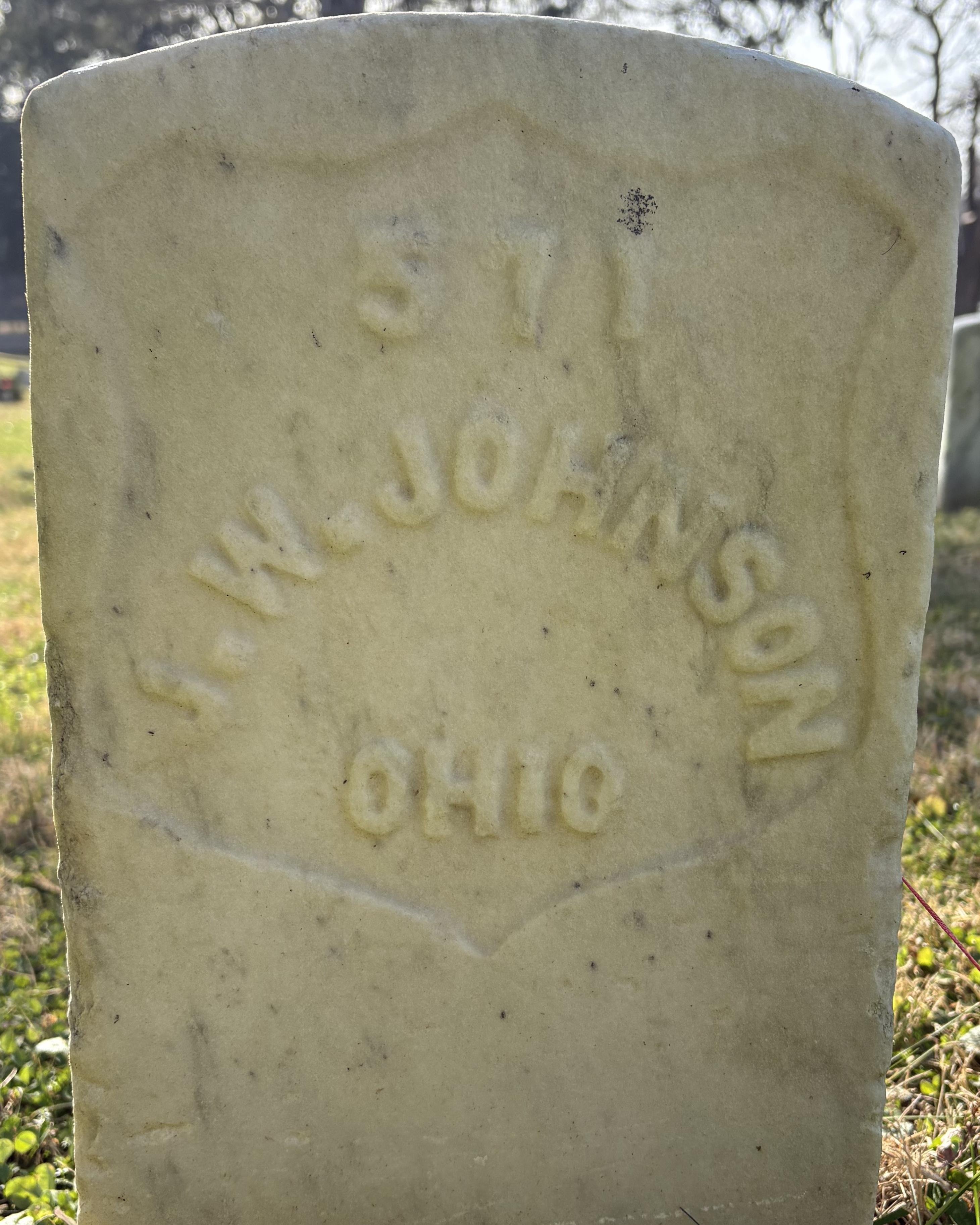 Headstone of John Johnson in the Stones River National Cemetery.