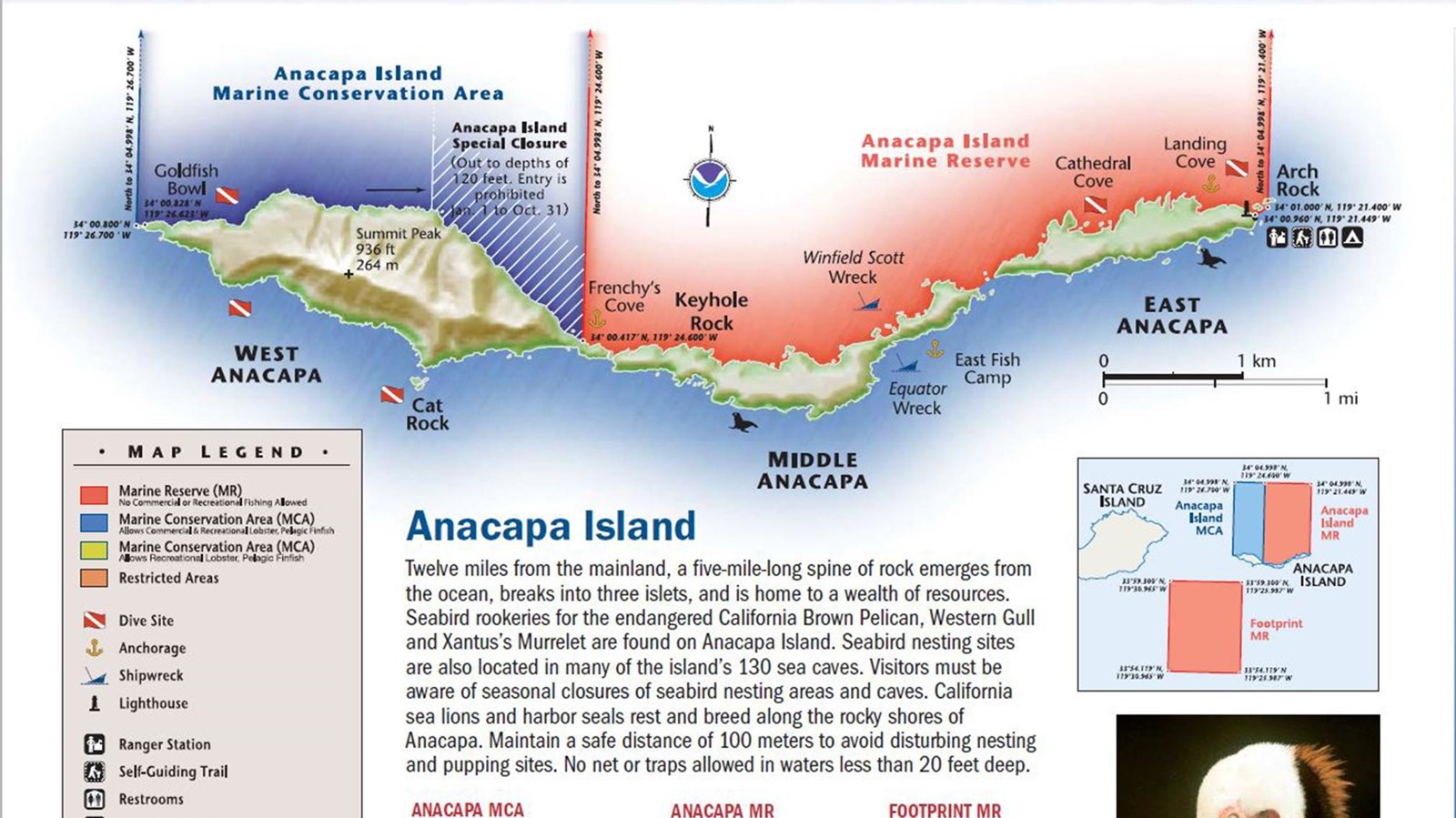 Map showing islands with closed fishing boundaries.