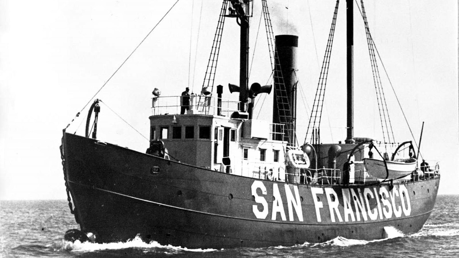 Ship at sea with