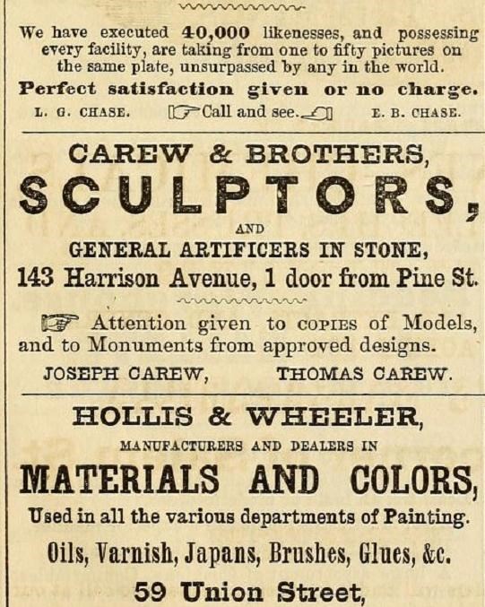 Ad page that includes an ad for the Carew Brothers.