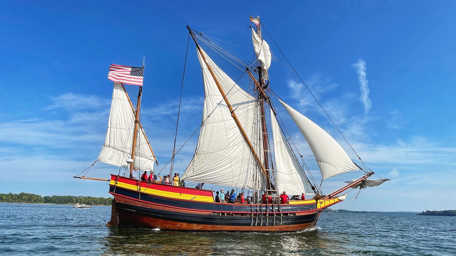 Replica of a 1634 ship in the Chesapeake Bay