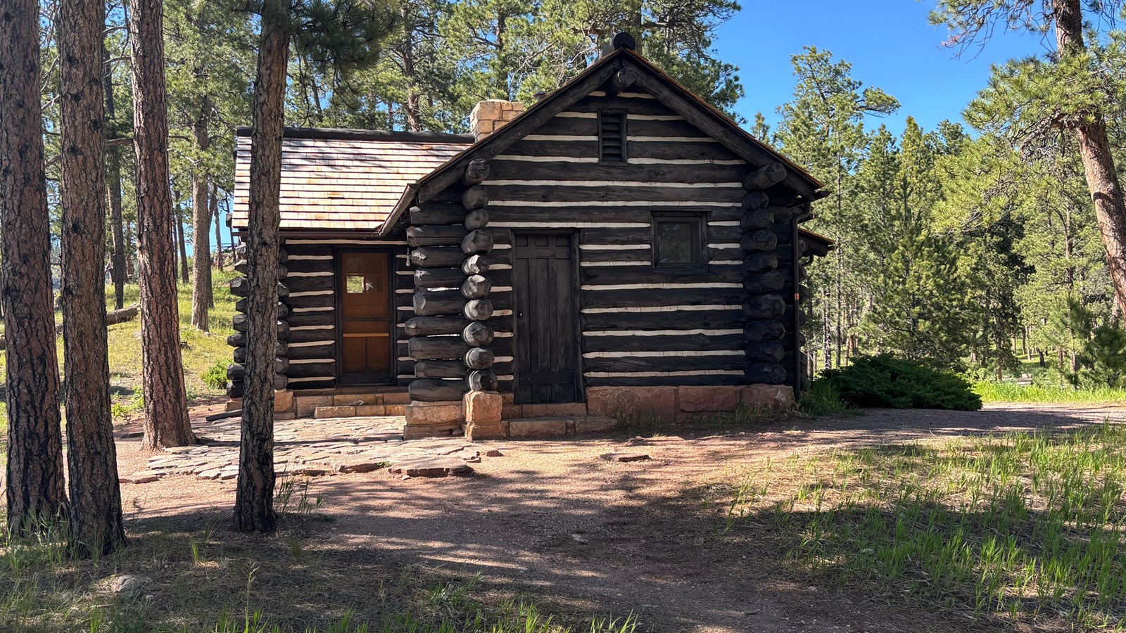 View of the Historic Cabin from the southern side.