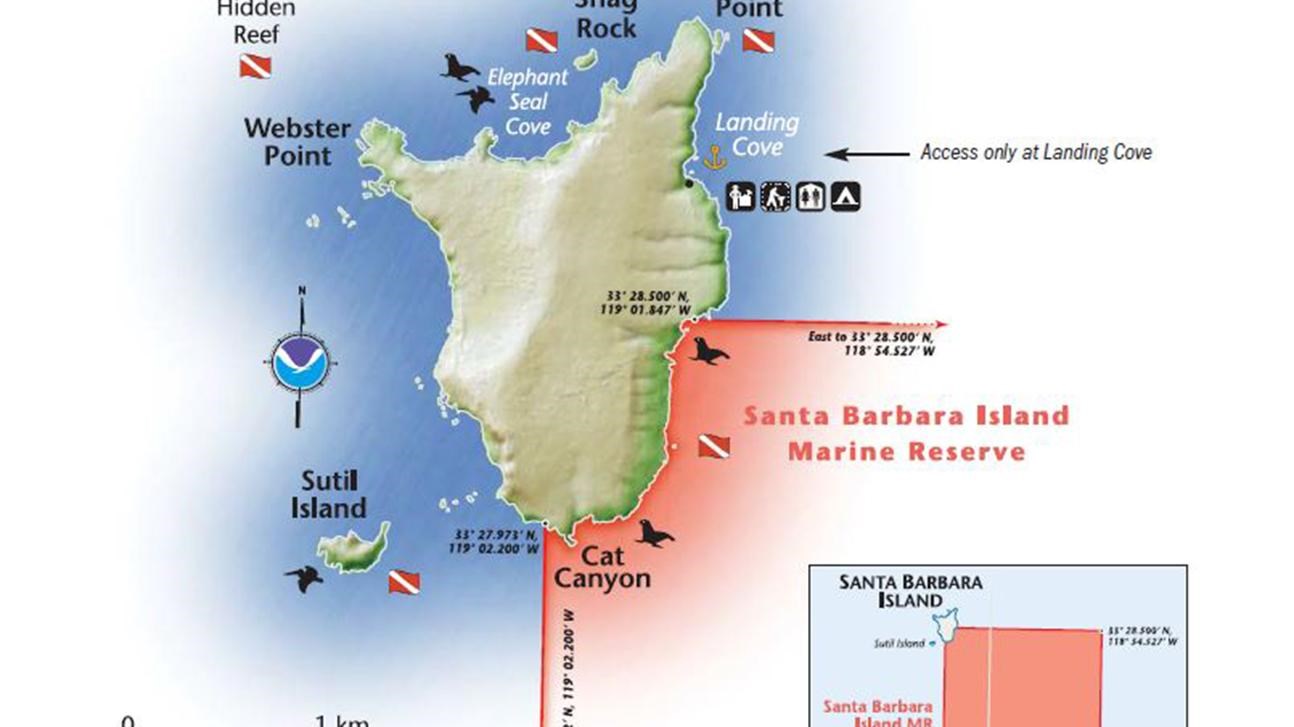 Map showing islands with closed fishing boundaries.