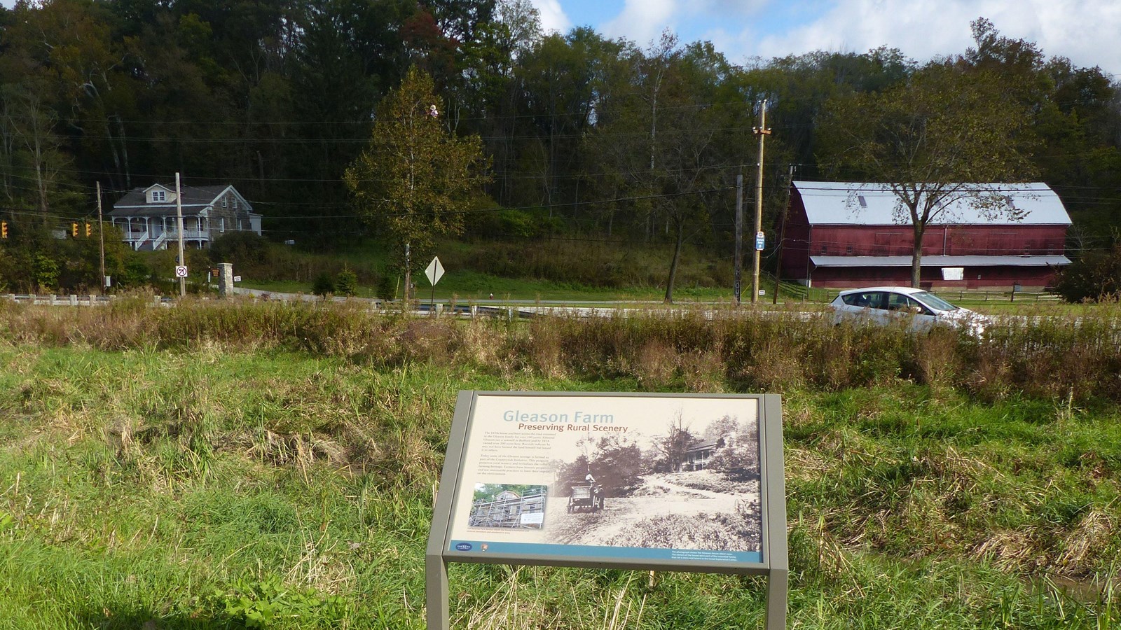 Gleason House and its big red barn are across the canal on Tinkers Creek Road. 